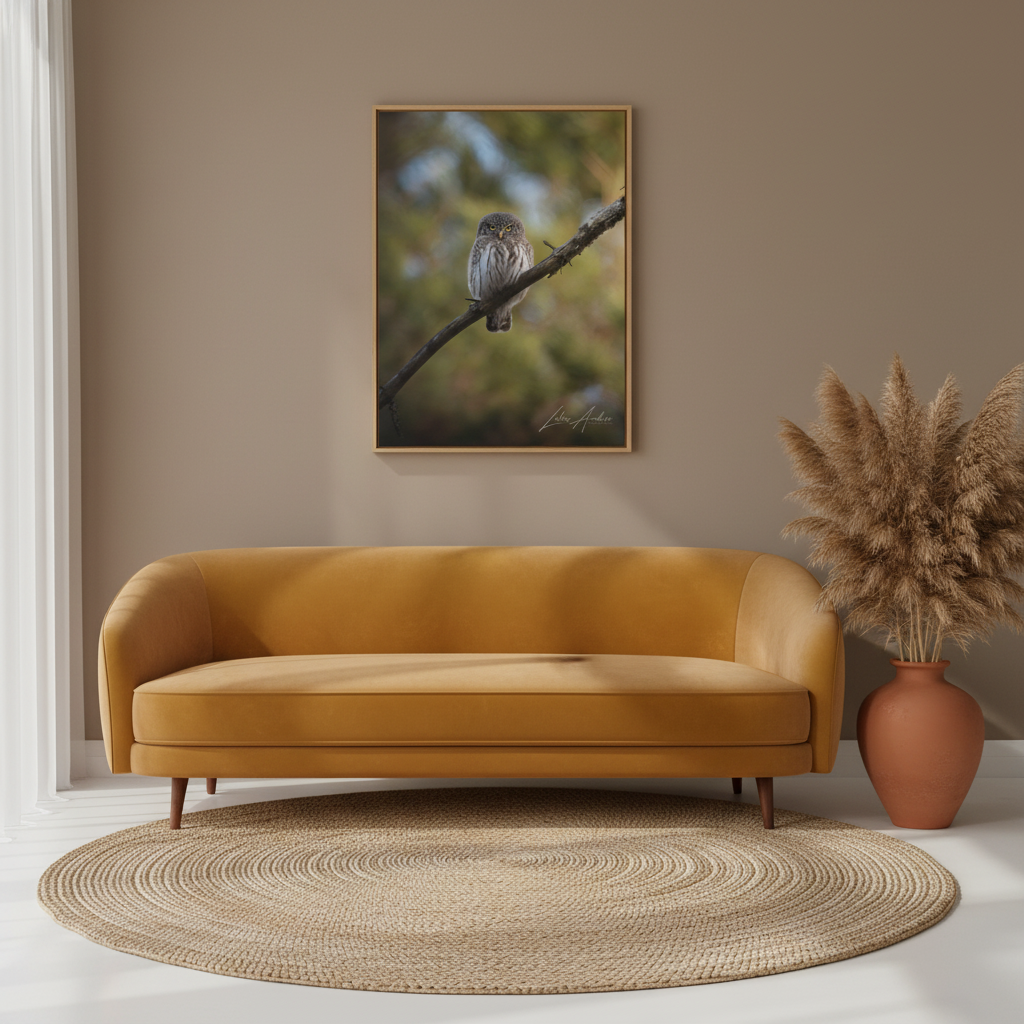 Pygmy Owl on Forest Branch — By Photographer Lukas Andersen