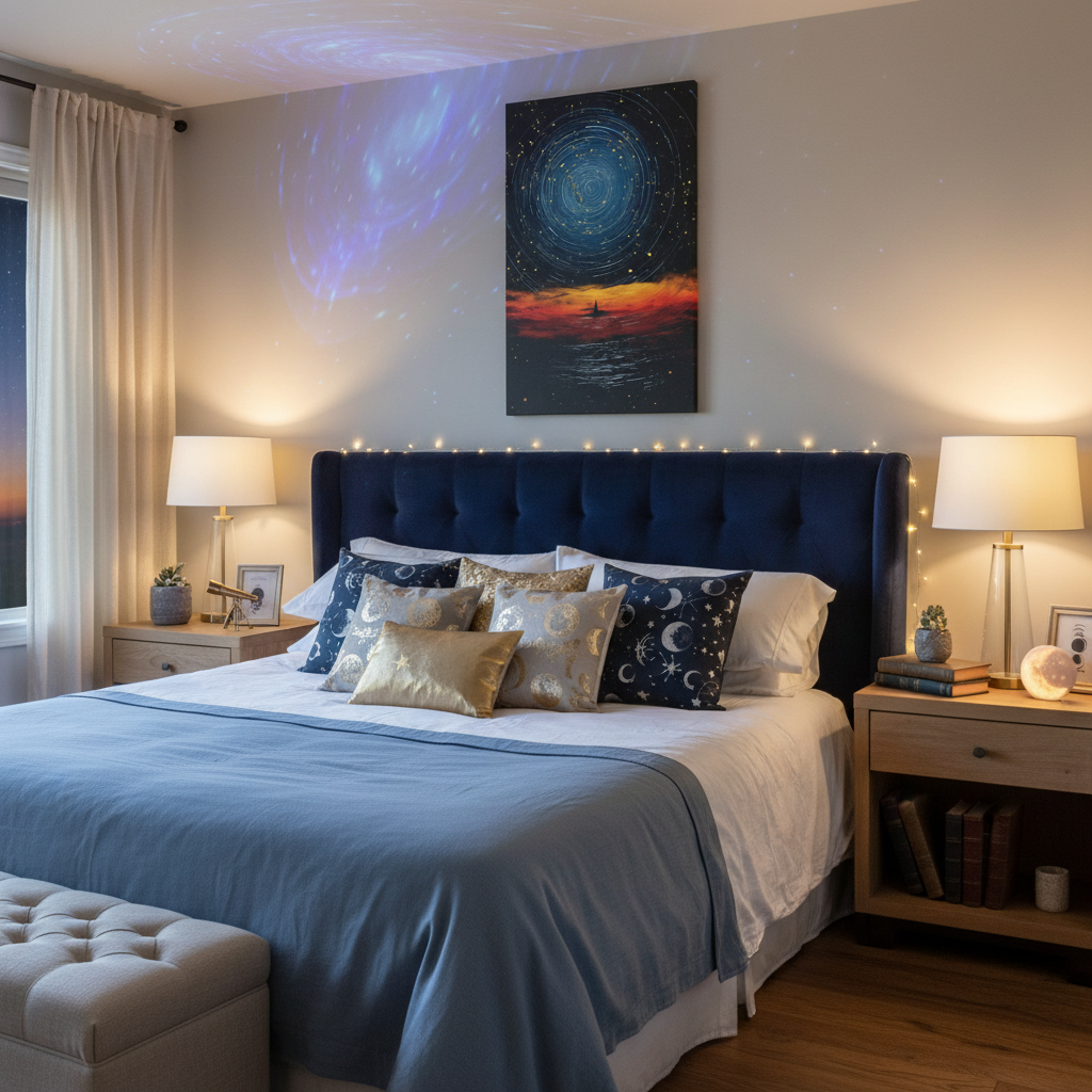 Sailing Through the Stars” — Abstract Night Sky Art