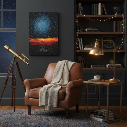 Sailing Through the Stars” — Abstract Night Sky Art