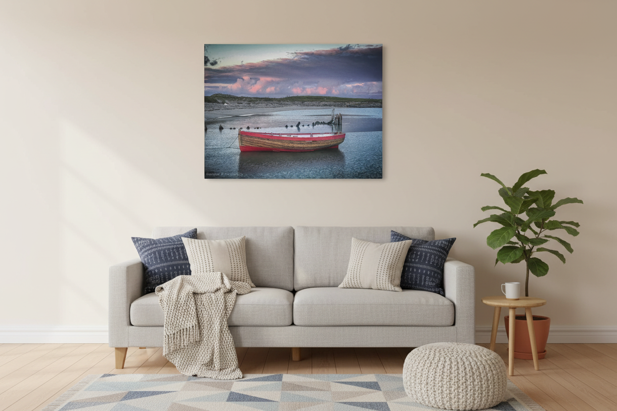 Scarinish Beach at Dusk – Canvas Print by Photographer Fergus King