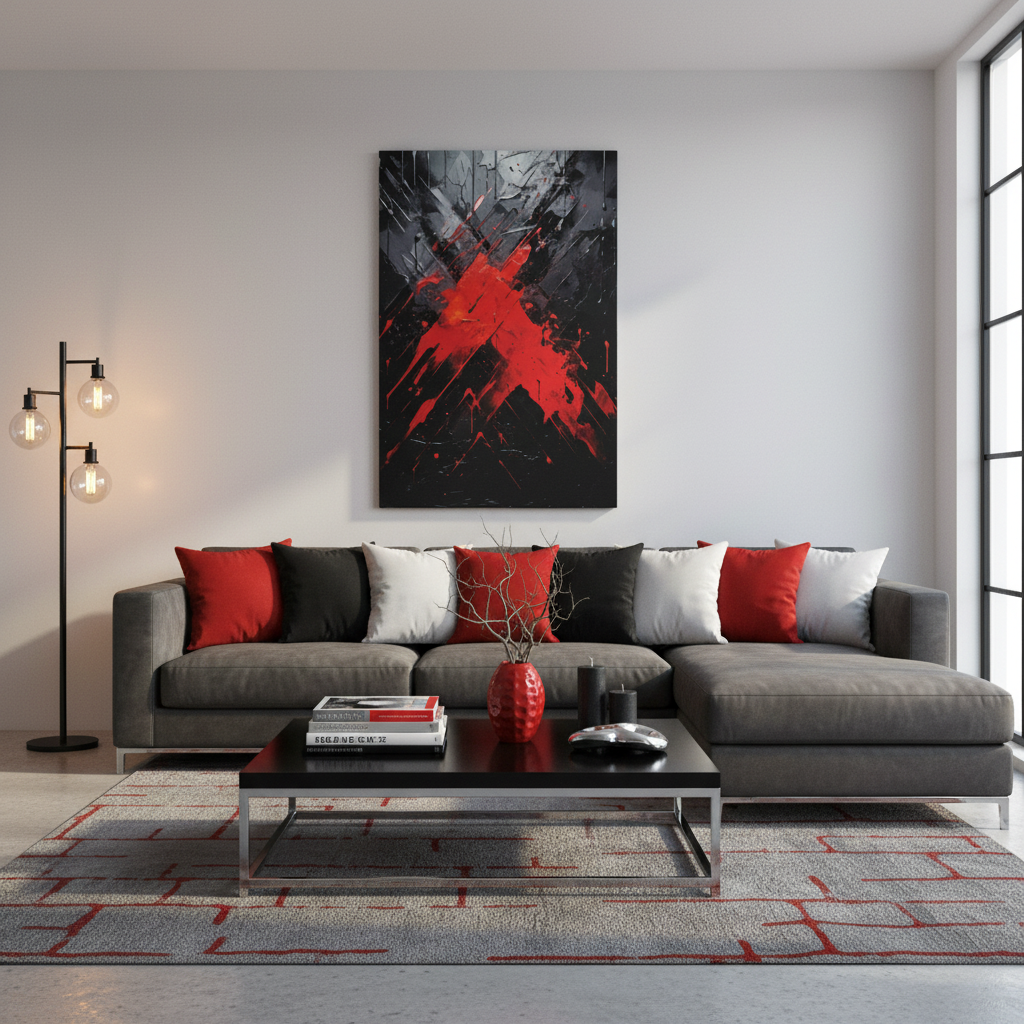Scarlet Slash— Urban Modern Art Print