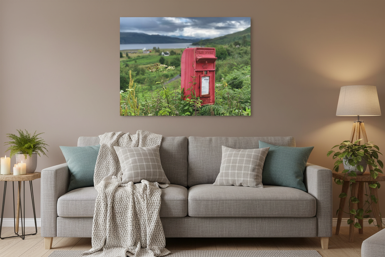 Skye Post Box, Scottish Highlands – Canvas Print by Fergus King