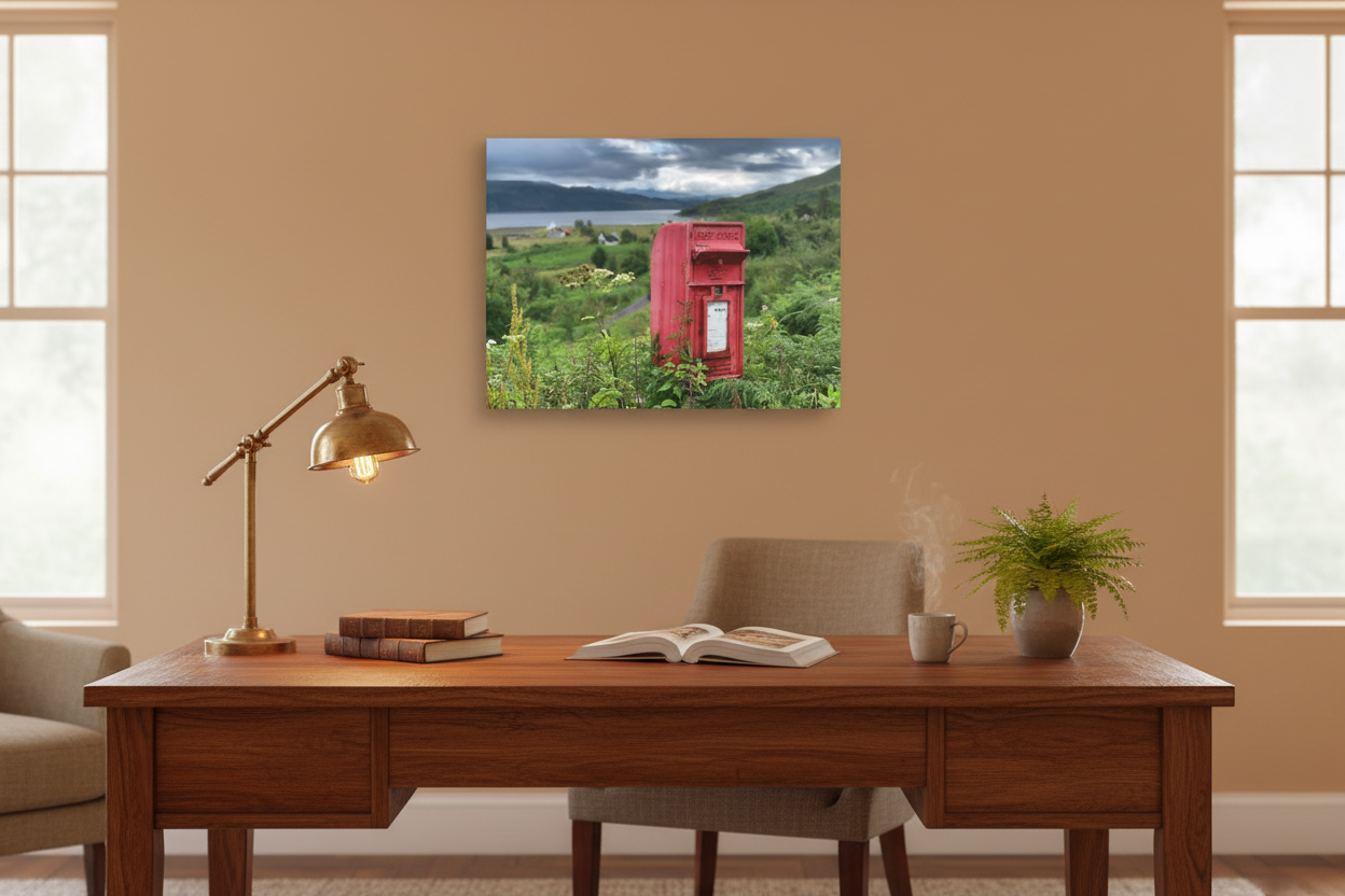 Skye Post Box, Scottish Highlands – Canvas Print by Fergus King