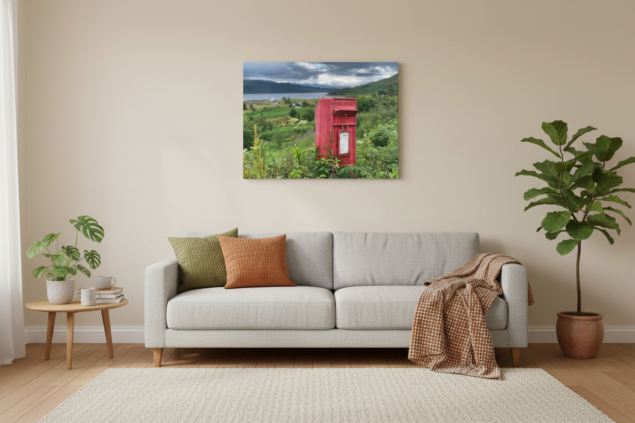 Skye Post Box, Scottish Highlands – Canvas Print by Fergus King