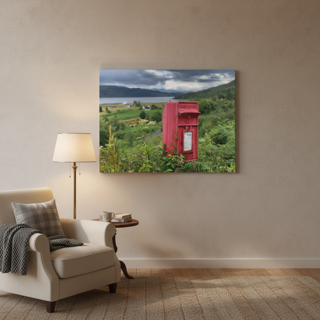 Skye Post Box, Scottish Highlands – Canvas Print by Fergus King