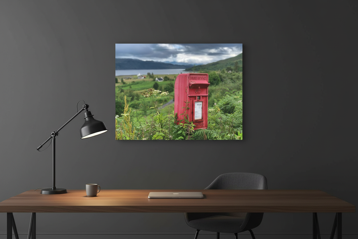 Skye Post Box, Scottish Highlands – Canvas Print by Fergus King