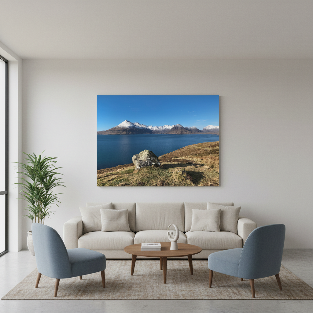 Snowy Cuillins, Isle of Skye – Canvas Print by Fergus King