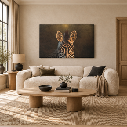 Zebra Close‑Up on Black — By Photographer Patsy Weingart
