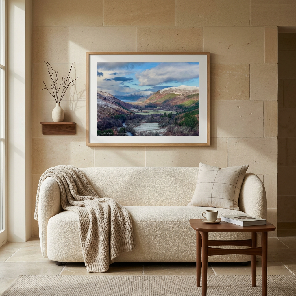 Strath More in Winter Fine Art Print by Photographer Fergus King