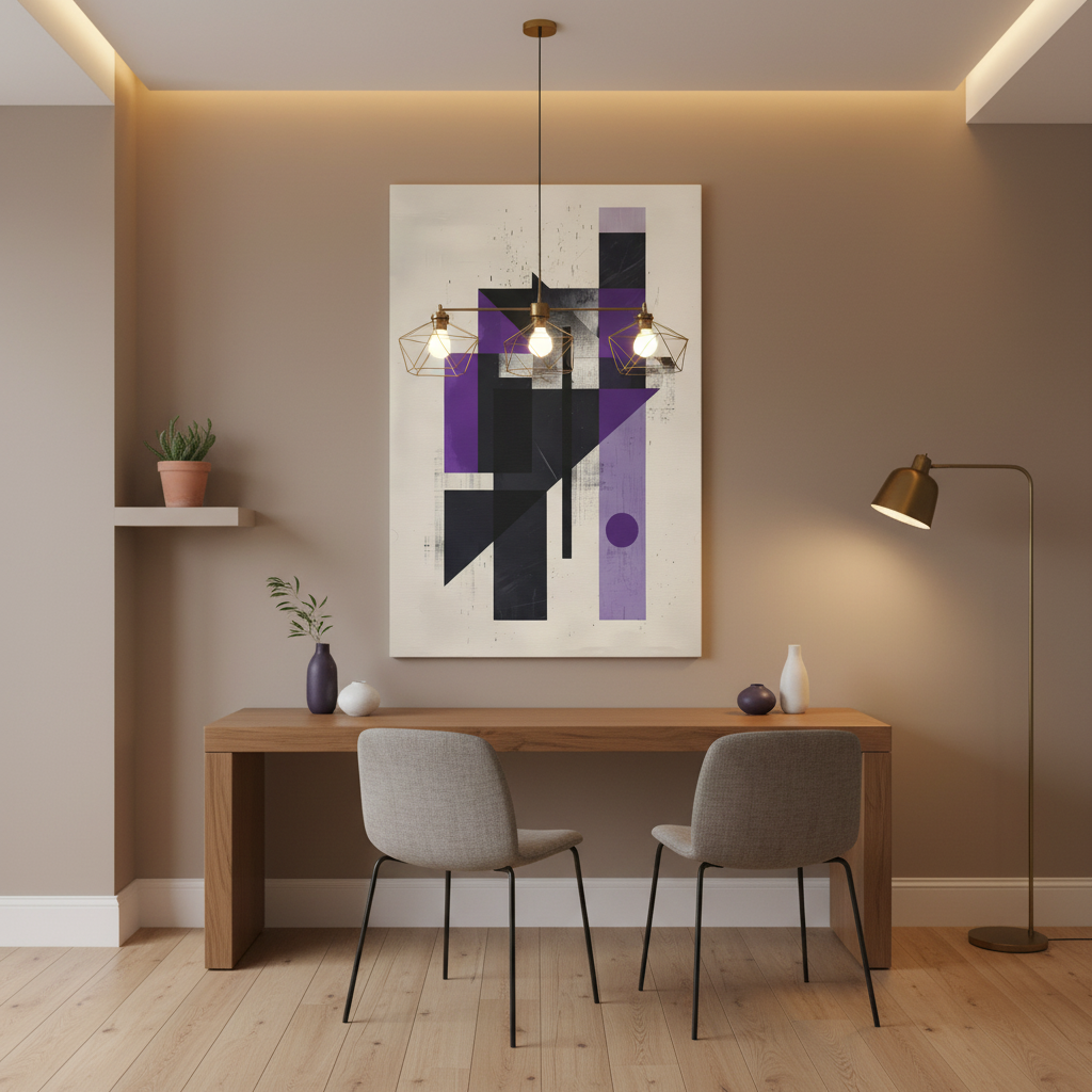 Structured Silence — Geometric Abstract Wall Art
