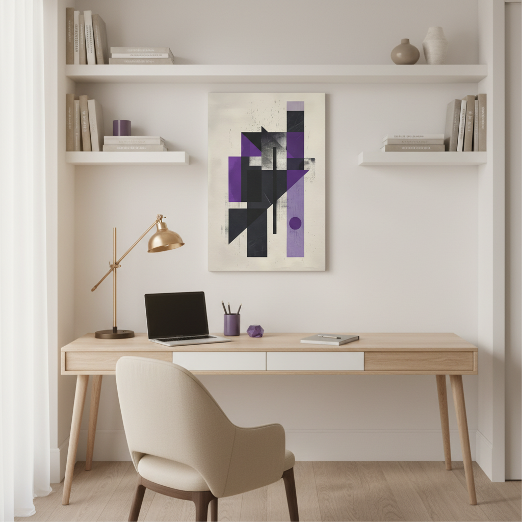 Structured Silence — Geometric Abstract Wall Art