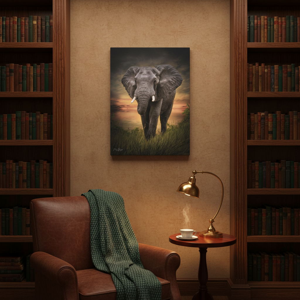 Majestic Elephant at the Water’s Edge – By Photographer Patsy Weingart