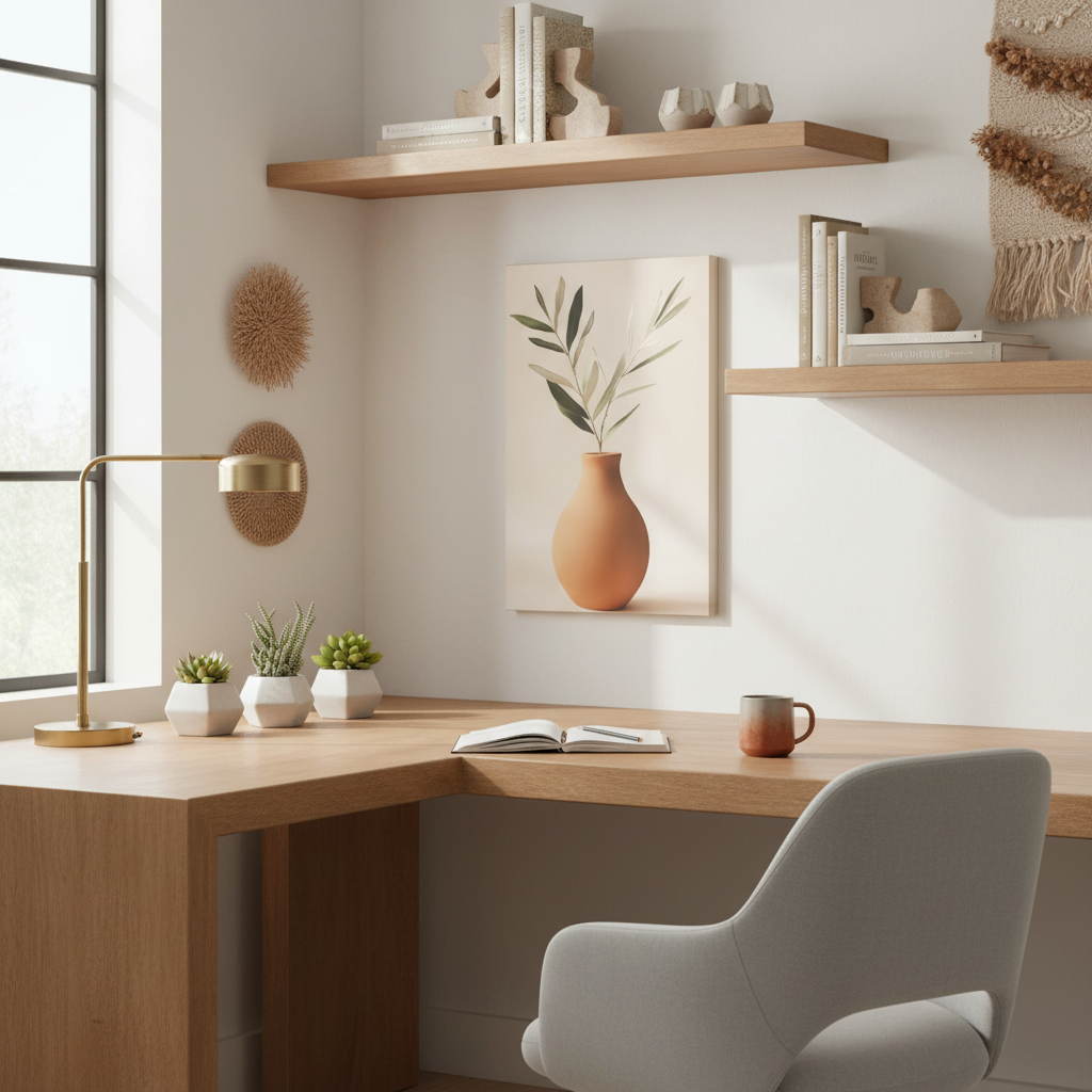 Minimal Terracotta Vase Canvas Print — Matte Stretched Wall Art