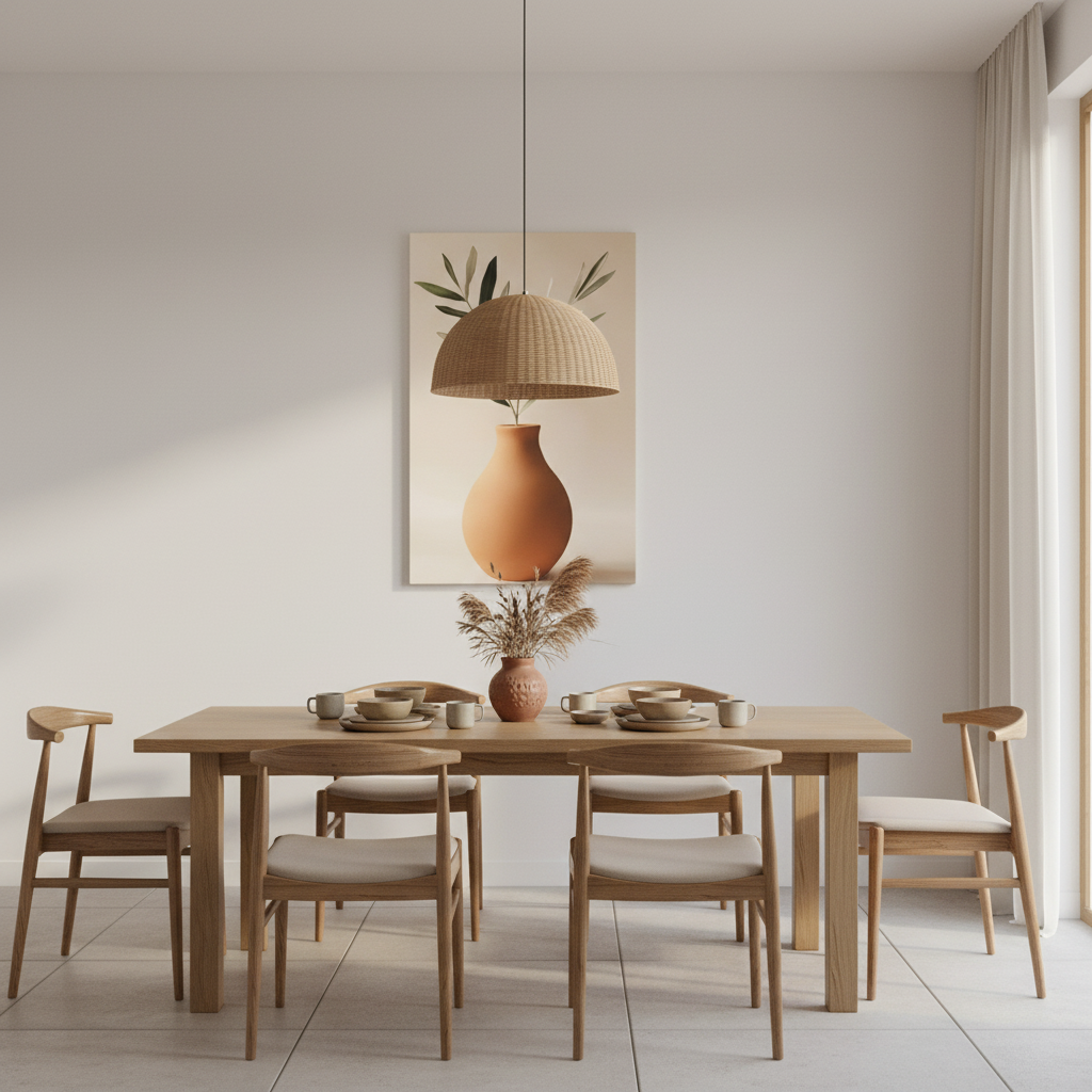 Minimal Terracotta Vase Canvas Print — Matte Stretched Wall Art