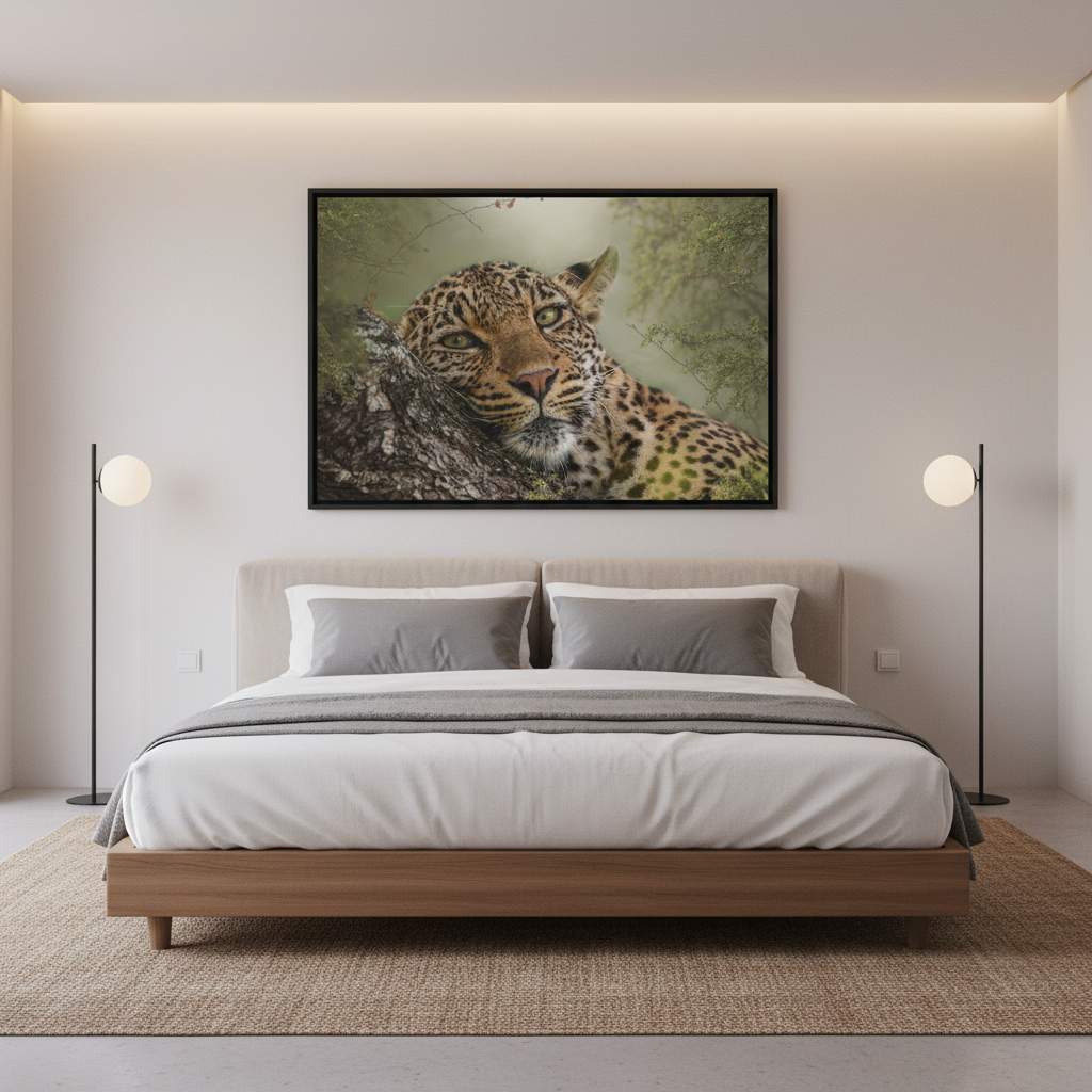 Eye‑to‑Eye with Elegance: Leopard in Tree — By Photographer Patsy Weingart