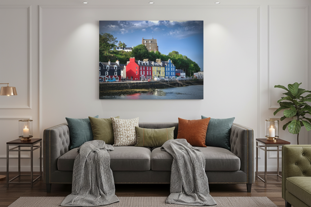 Tobermory Harbourfront – Canvas Print by Photographer Fergus King