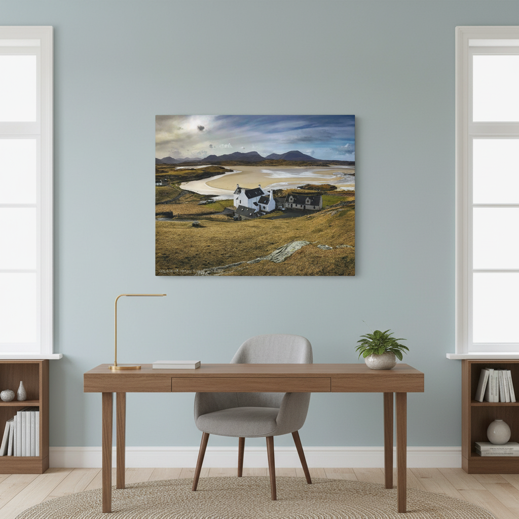 Uig Bay Canvas Print – Scottish Coastal Wall Art by Photographer Fergus King