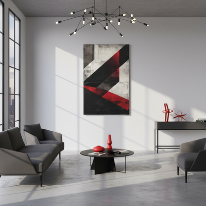 Urban Angles — Modern Black & Red Print