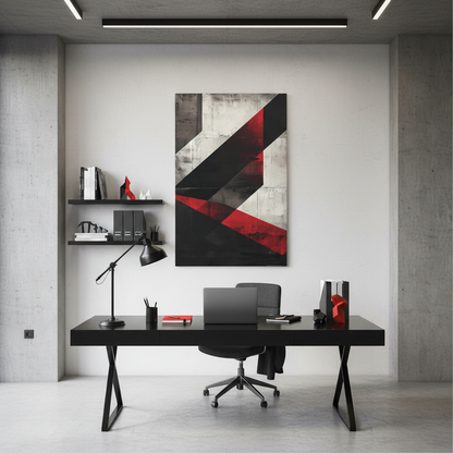 Urban Angles — Modern Black & Red Print
