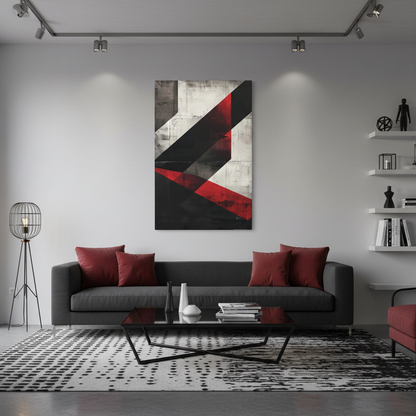 Urban Angles — Modern Black & Red Print