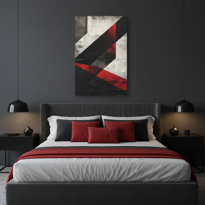 Urban Angles — Modern Black & Red Print