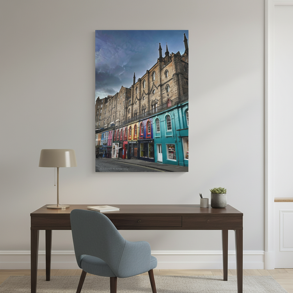 Victoria Street Canvas Print – Edinburgh Cityscape Wall Art by Photographer Fergus King