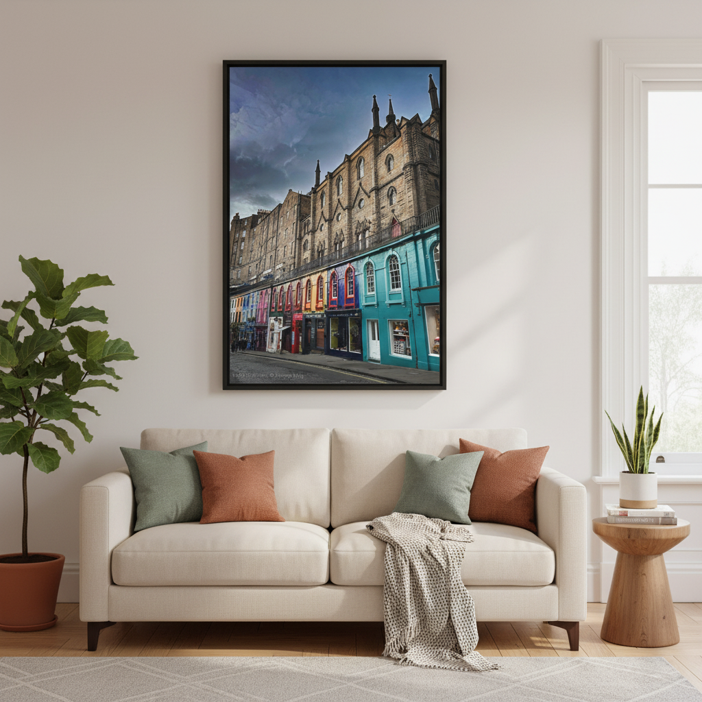 Victoria Street Canvas Print – Edinburgh Cityscape Wall Art by Photographer Fergus King