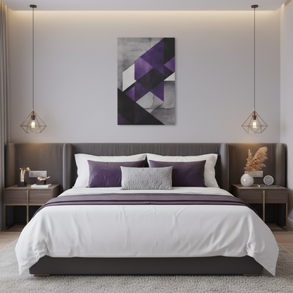 Violet Axis — Abstract Geometric Wall Art