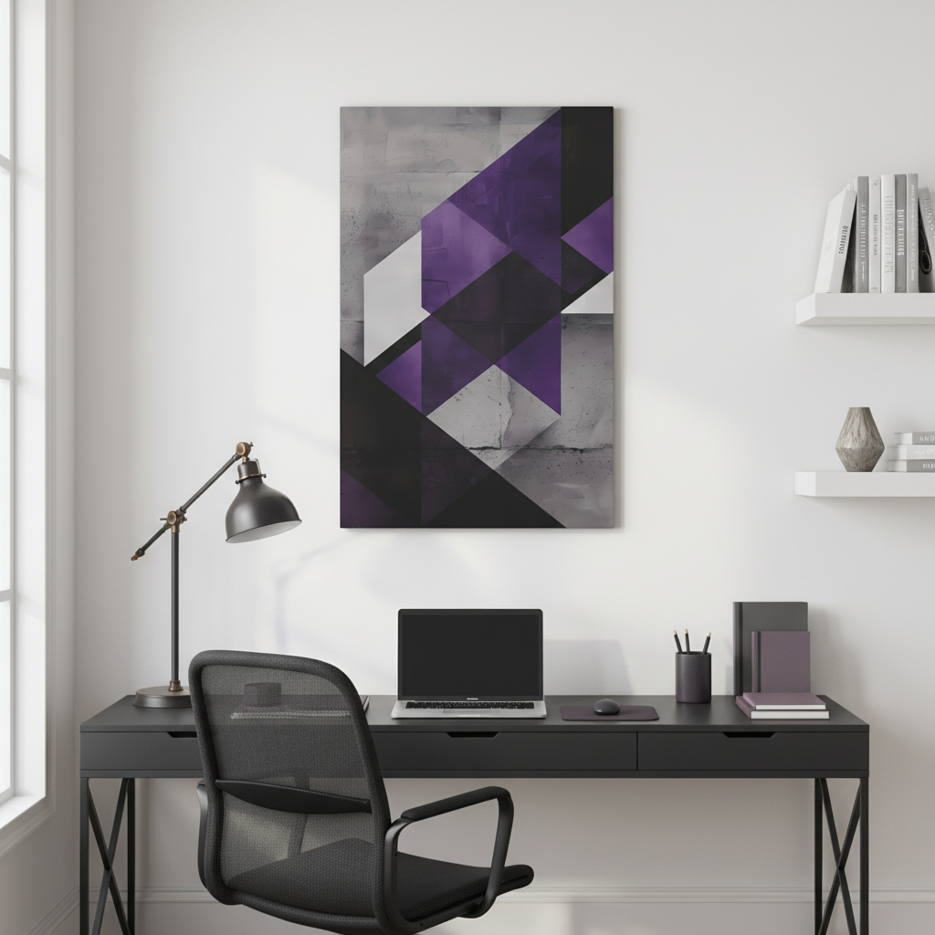 Violet Axis — Abstract Geometric Wall Art