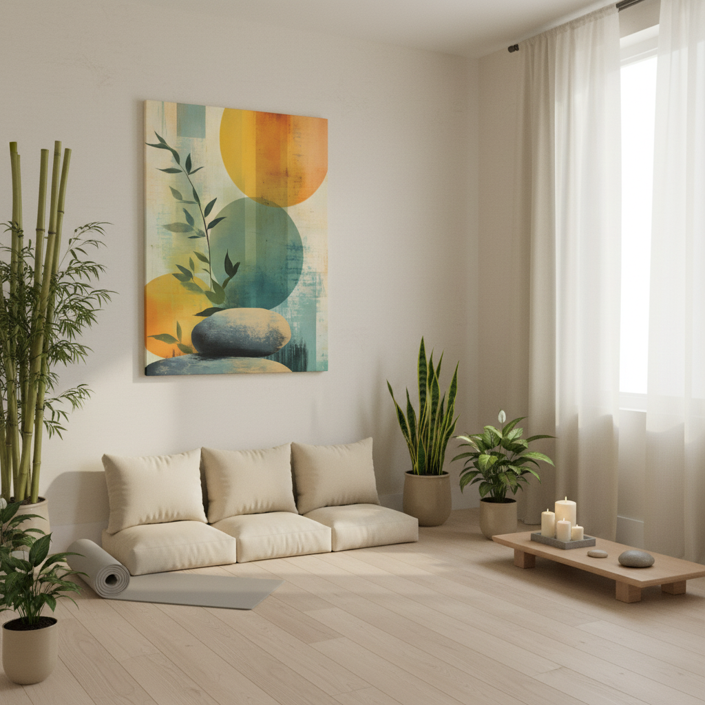 Zen Stone Abstract Matte Canvas Print — Stretched Wall Art