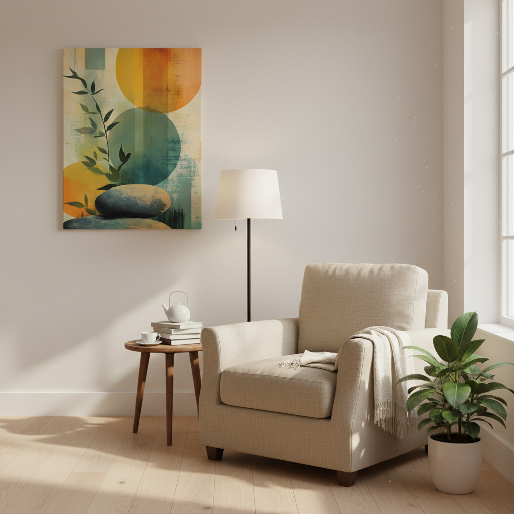 Zen Stone Abstract Matte Canvas Print — Stretched Wall Art